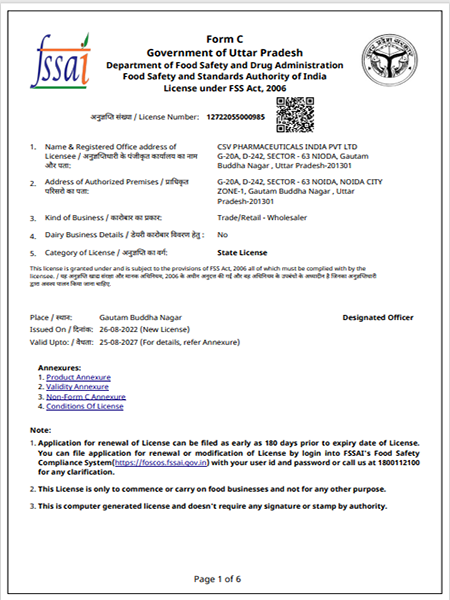CSV Pharmaceuticals India Pvt Ltd 